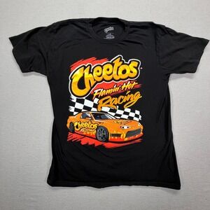 Cheetos T-Shirt Mens L Excellent Black Flamin Hot Racing‎ Graphic Tee Cotton